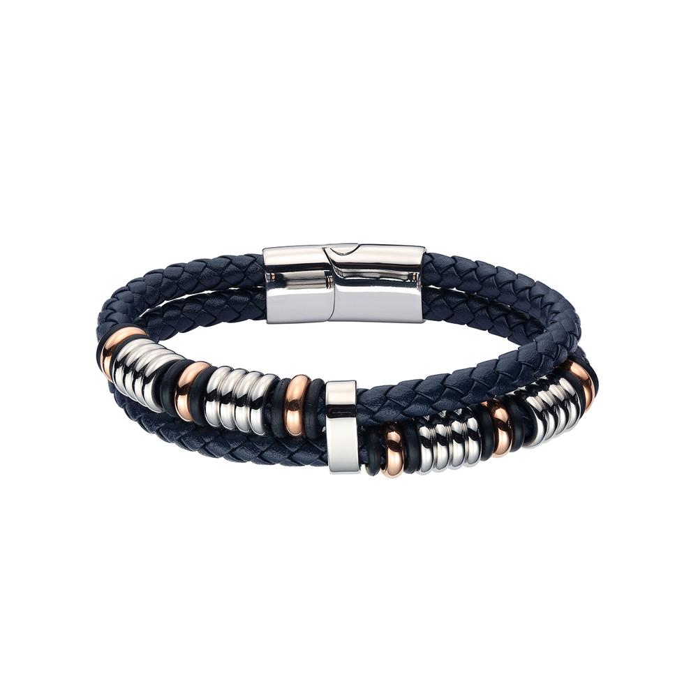 Pulsera Enso Piel Genuina Para Hombre Emb150b Color Negro