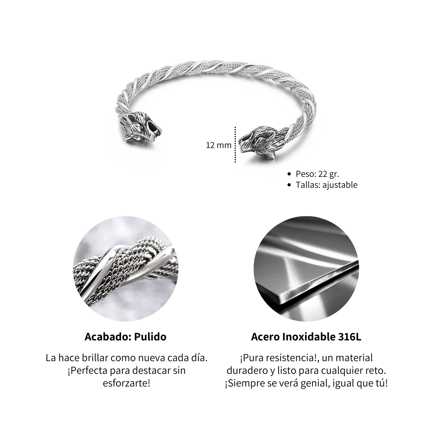 Foto 6 pulgar | Pulsera Chulada de Plata para Mujer