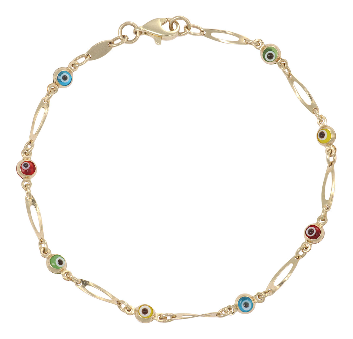 Foto 1 | Pulsera de Ojos Multicolor de 10 Quilates 3 mm / 18 cm