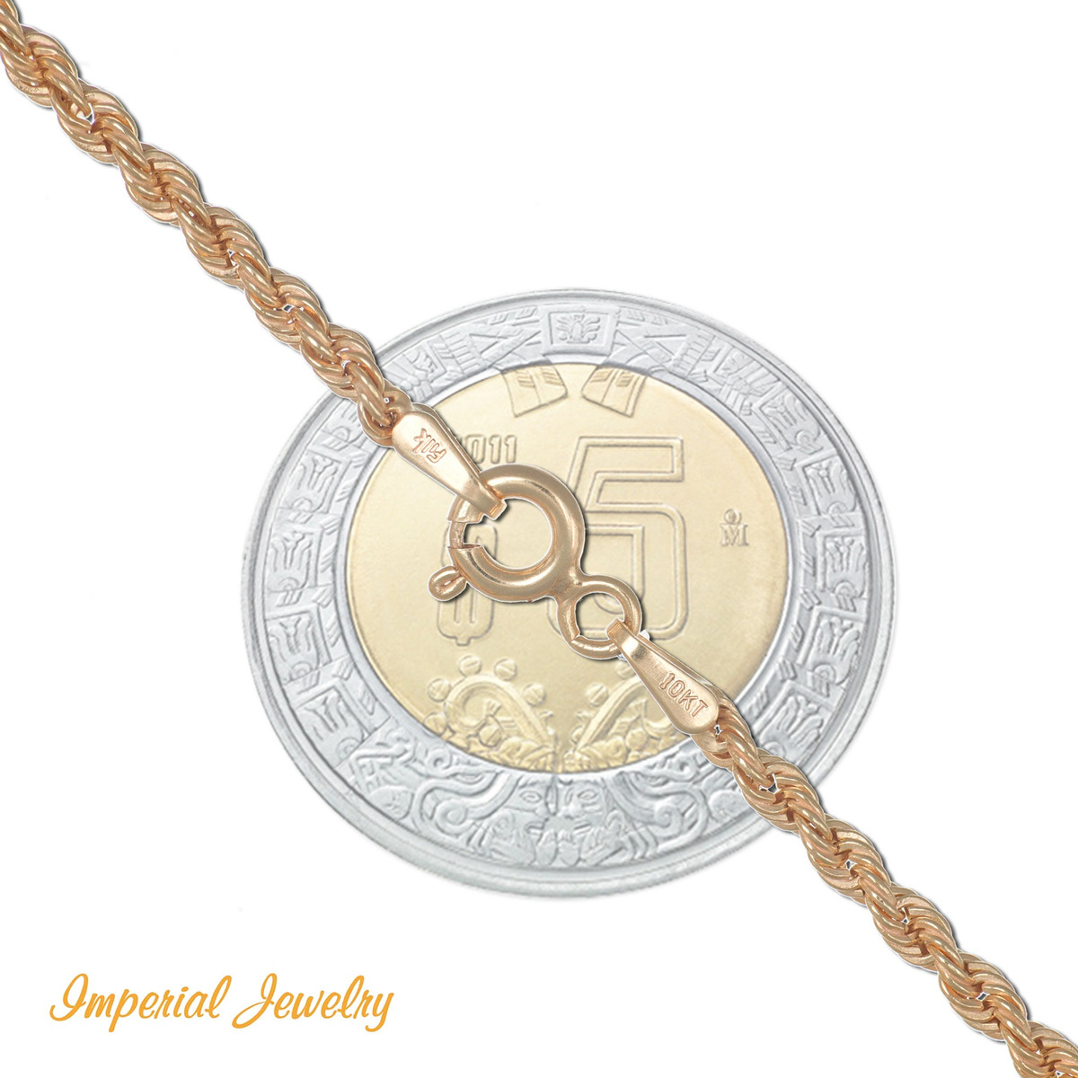 Foto 2 | Pulso Torsal Hueco De Oro Italiano 14k, Calibre 2mm, 18 Cm
