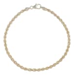 Pulso Torsal De Oro Italiano 10k, Calibre 3.3mm, 18.5 Cm