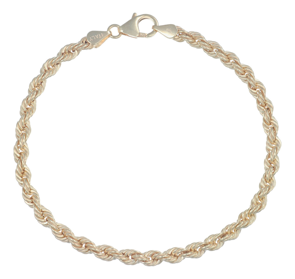 Pulso Torsal Hueco De Oro Italiano 14k, Calibre 3.8mm,21.5cm