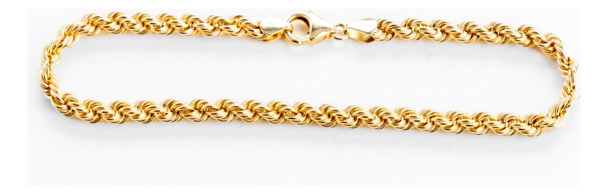 Foto 5 pulgar | Pulso Torsal Hueco De Oro Italiano 14k, Calibre 3.8mm,21.5cm
