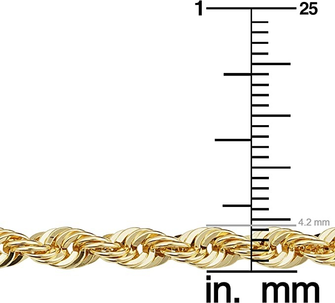 Foto 6 pulgar | Pulso Torsal Hueco De Oro Italiano 14k, Calibre 3.8mm,21.5cm