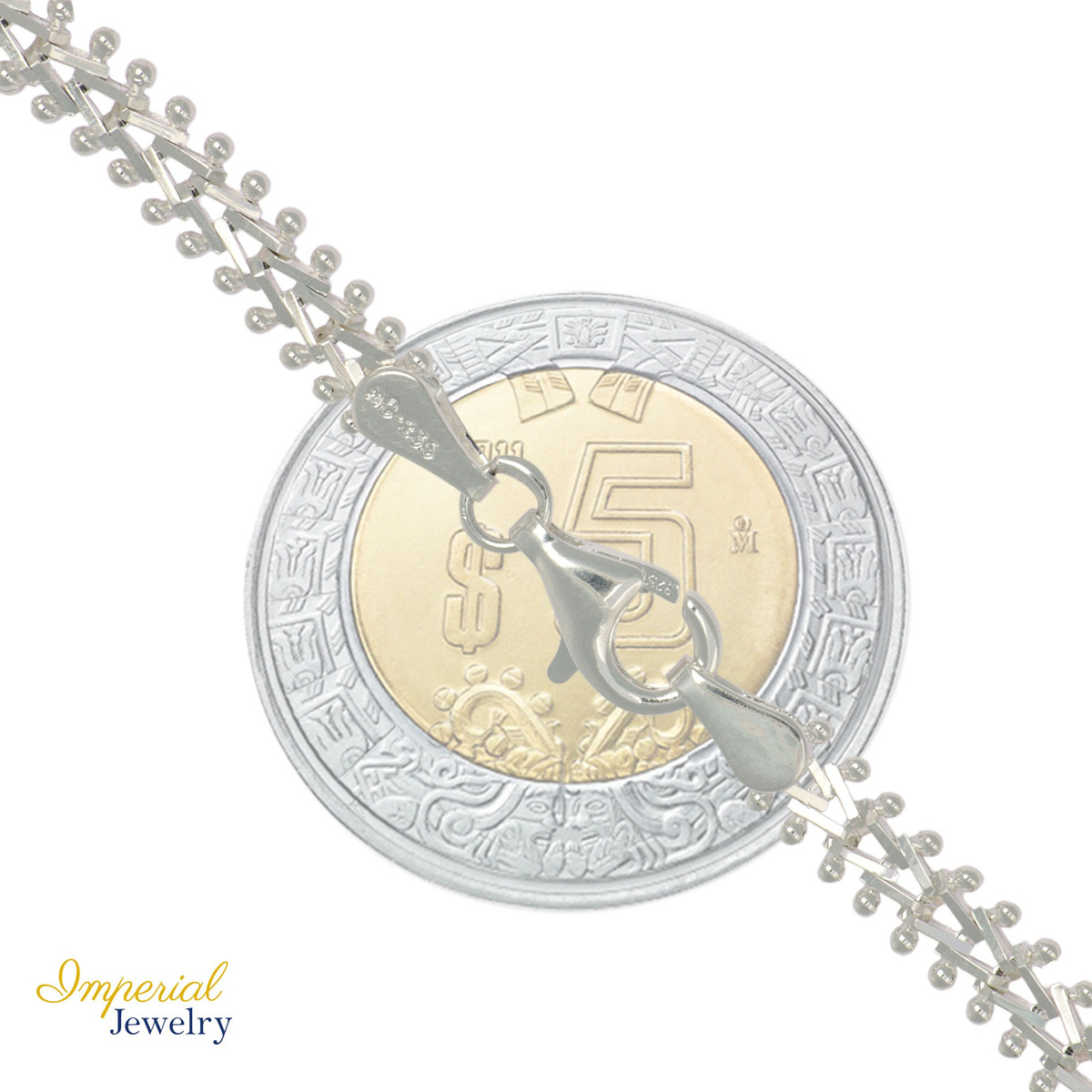 Foto 3 pulgar | Pulsera De Plata 925 Estilo Petatillo Para Mujer Con Medalla