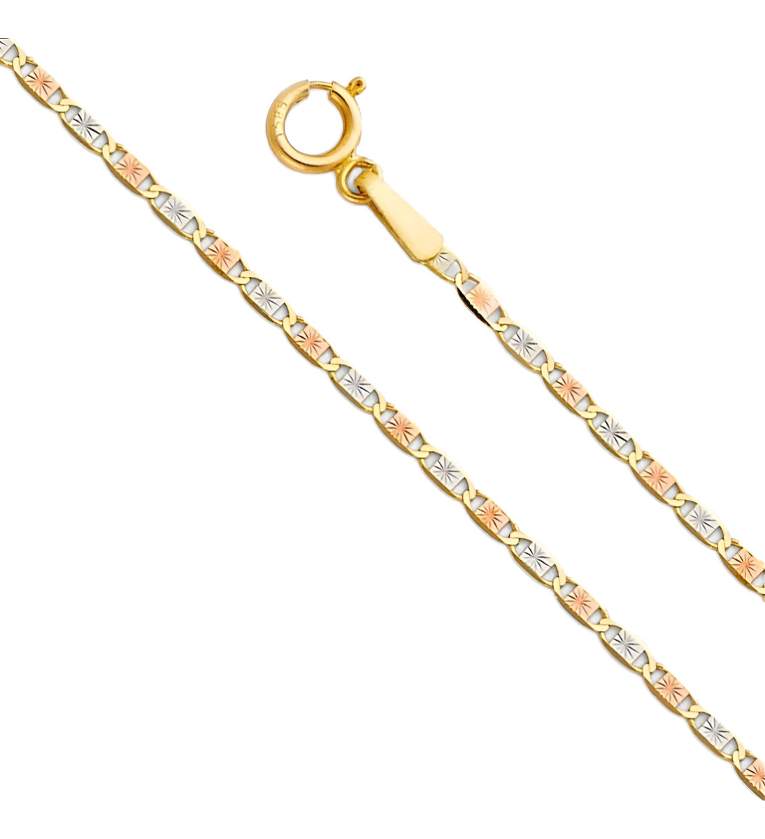 Pulsera Valentino De Oro Italiano 10k, Calibre 1.4mm, 18 Cm