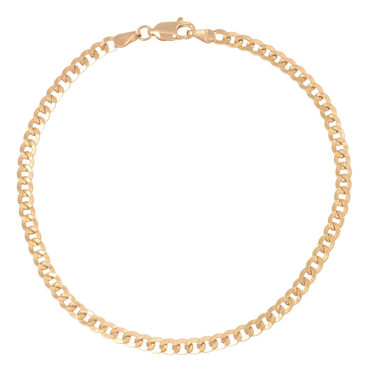 Pulsera Italiana Cubana Hueca De 10 Quilates 3.5mm, 21.5 Cm $5,599