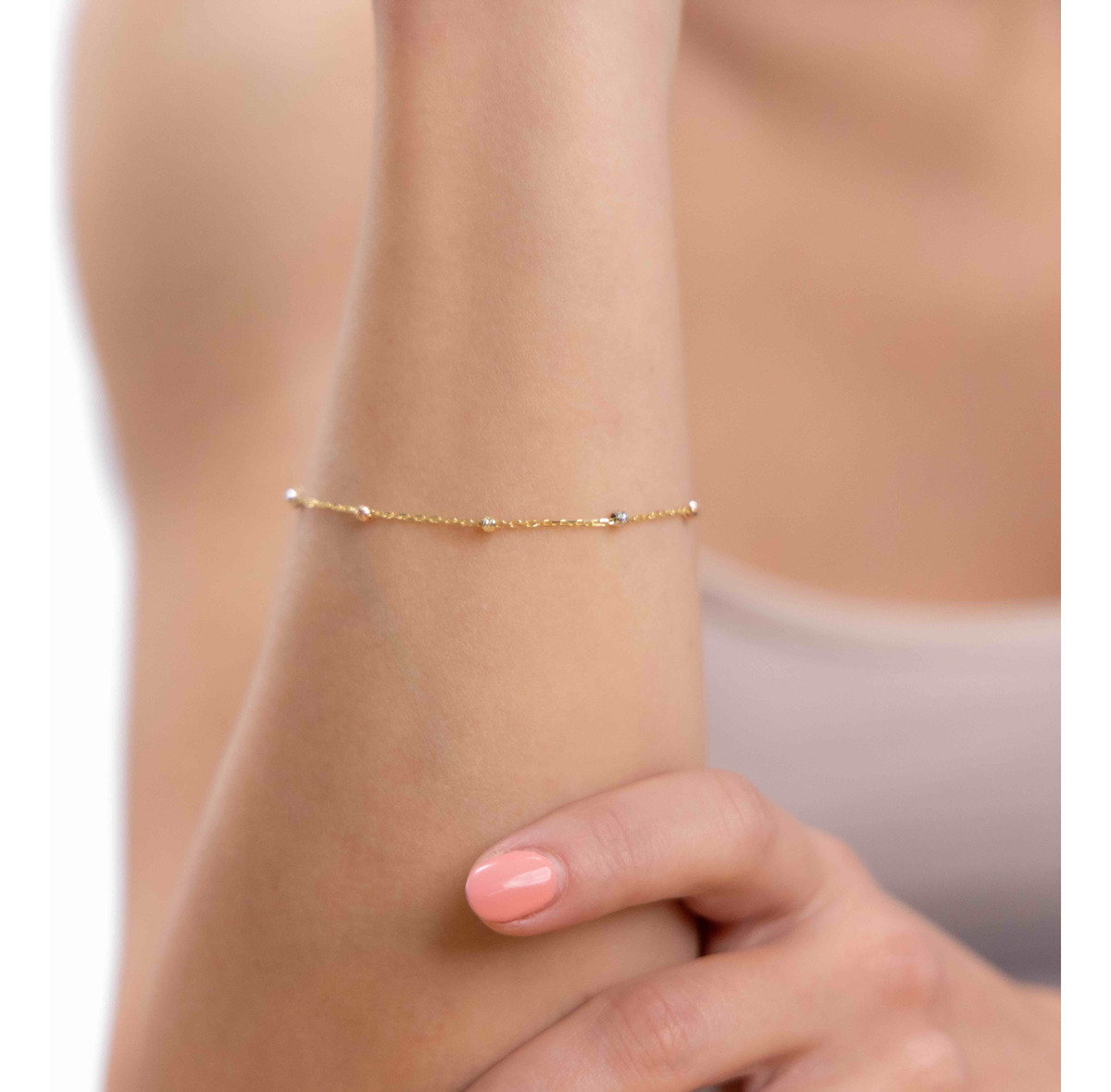 Foto 3 pulgar | Esclava Viviana De Oro De 10k De 18 Cm Con Bola 2.5mm
