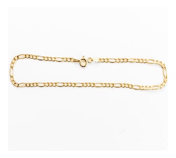 Foto 5 | Pulsera Italiana Figaro Hueca de 10 Quilates 2.6 mm 21.5 Cm