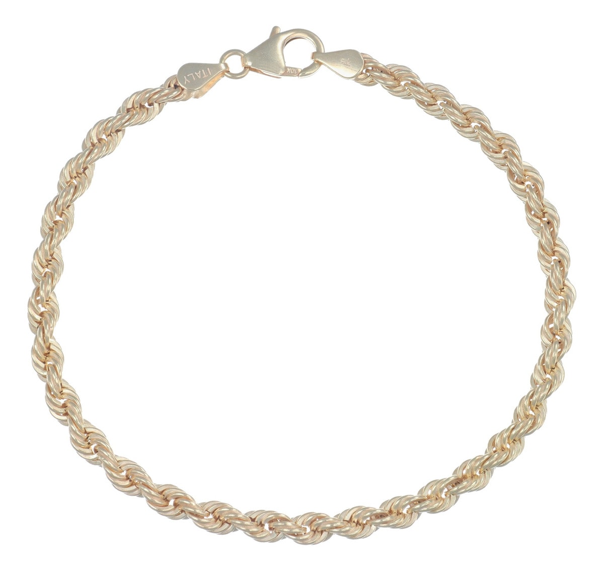 Pulso Torsal Hueco De Oro Italiano 10k, Calibre 3.8mm,18.5cm $7,699