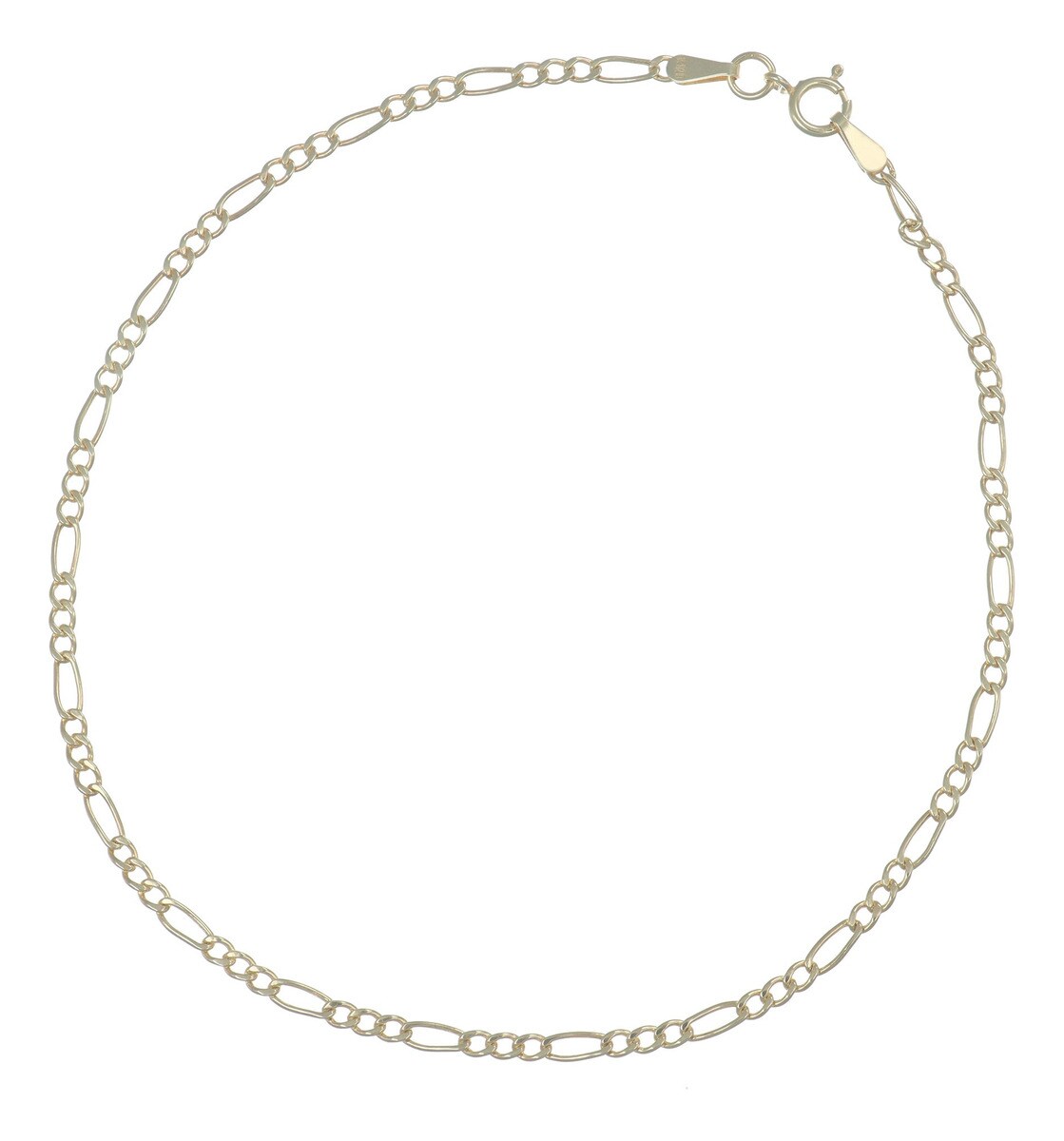 Pulsera Italiana Figaro Hueca De 10 Quilates 2.0mm, 18.5 Cm $1,799
