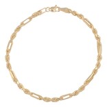 Pulsera Italiana Milano 3x1 De 10 Quilates 3.6mm, 21.5cm