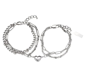 Foto 1 | Pulseras Para Pareja Acero De Titanio Imanes Blanco