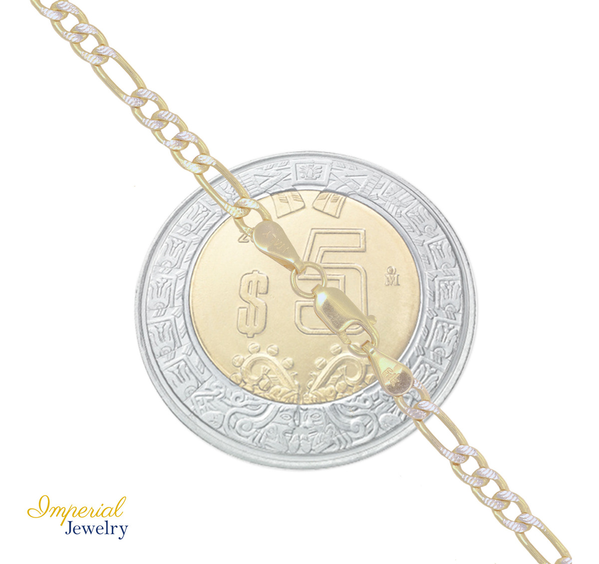Foto 2 | Pulsera Italiana Figaro Pave 10 Quilates 18.5 Cm