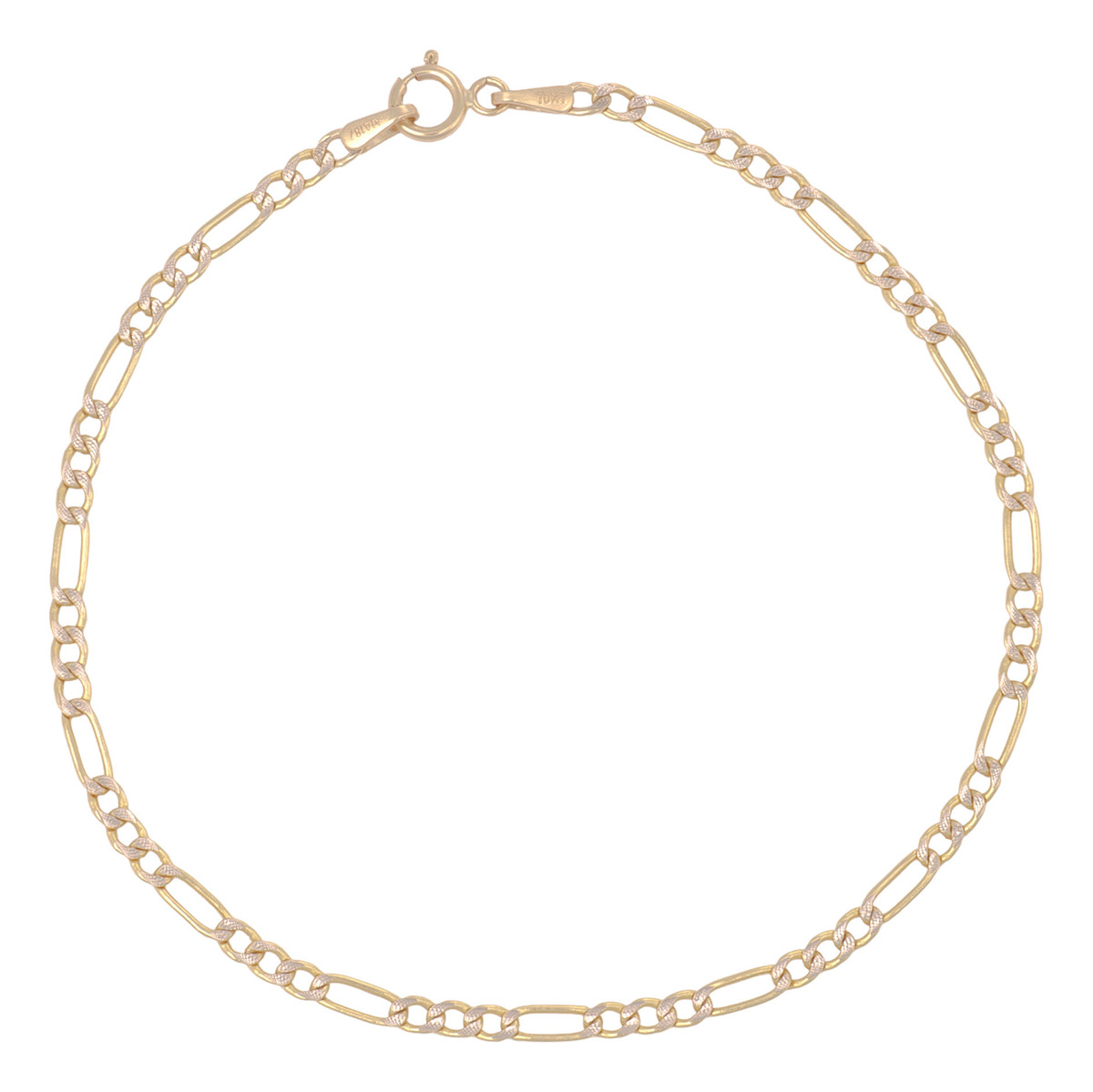Pulsera Italiana Figaro Pave 10 Quilates 18.5 Cm
