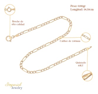 Foto 2 | Pulsera Italiana Figaro Pave 10 Quilates 18.5 Cm
