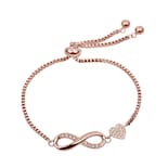Pulsera Mujer Corazón Infinito Zirconia Regalo Novia Luckyly Angie Oro
