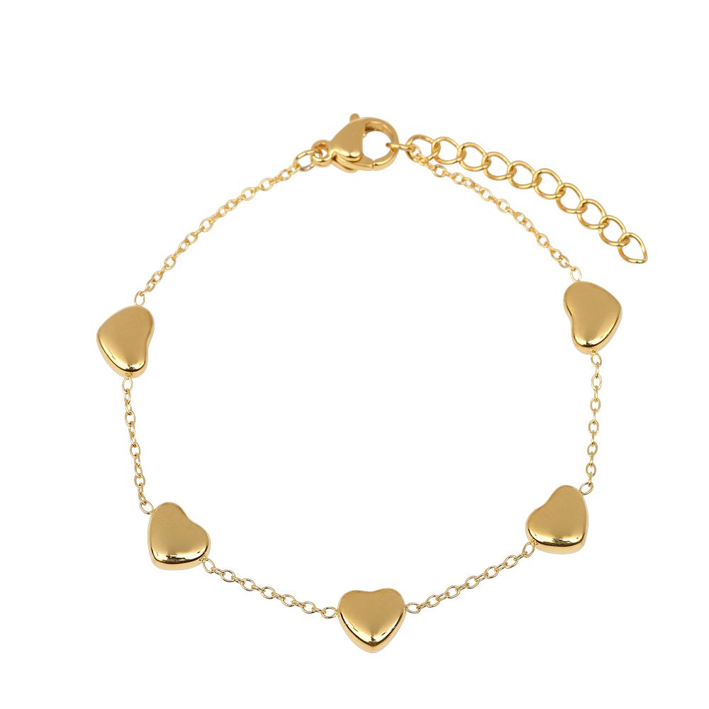 Pulsera Mujer Acero Inoxidable Corazón Regalos Novia Luckyly Betsy Oro