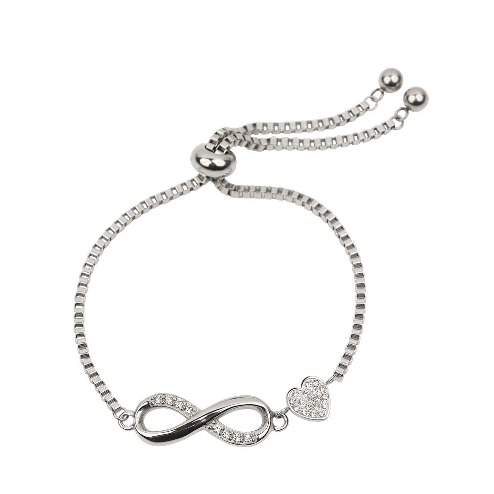 Pulsera Mujer Corazón Infinito Zirconia Regalo Novia Luckyly Angie Oro