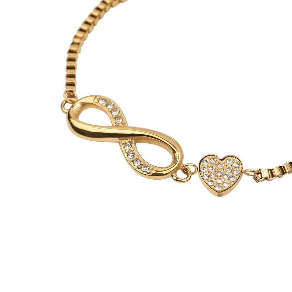 Foto 2 | Pulsera Mujer Corazón Infinito Zirconia Regalo Novia Luckyly Angie Oro