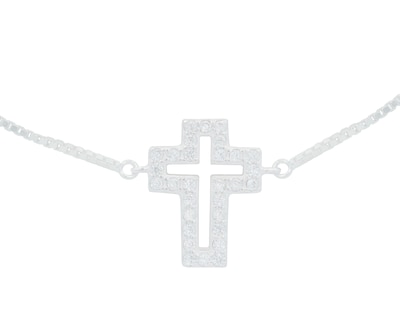 Foto 2 | Pulsera Cruz Circonias 18cm Horoz Plata .925 Cp605