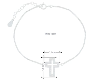 Foto 6 | Pulsera Cruz Circonias 18cm Horoz Plata .925 Cp605