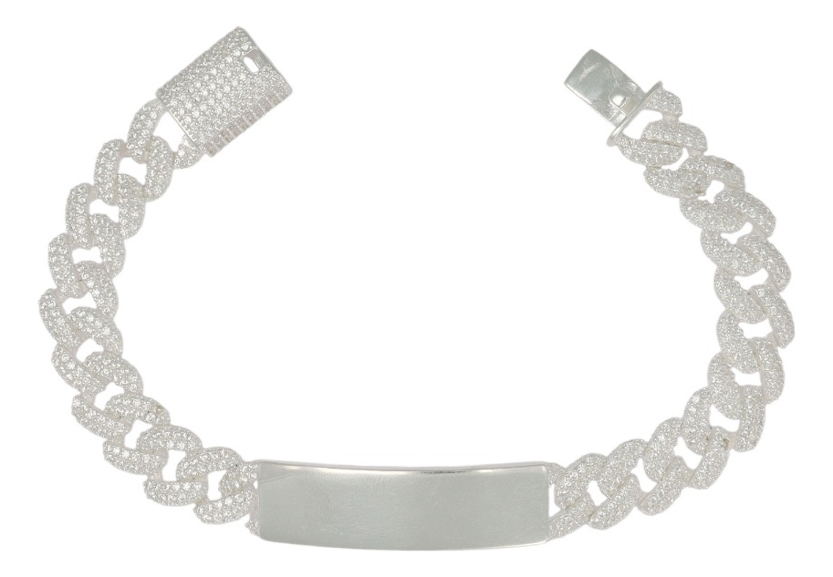 Foto 2 pulgar | Esclava Turca De Plata 925 Barbada Con Zirconia De 19.5 Cm