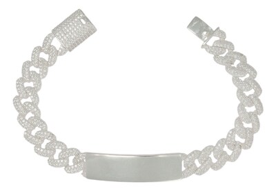 Foto 1 | Esclava Turca De Plata 925 Barbada Con Zirconia De 19.5 Cm