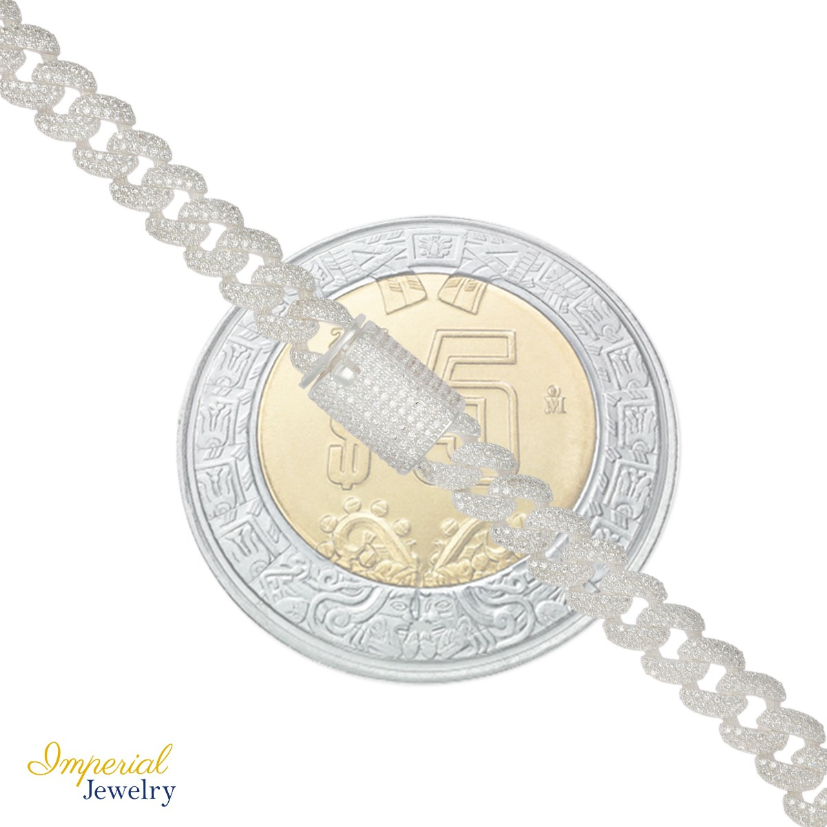 Foto 5 pulgar | Esclava Turca De Plata 925 Barbada Con Zirconia De 19.5 Cm
