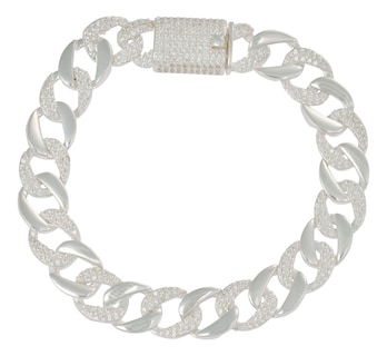Foto 1 | Pulsera Turca De Plata 925 Barbada Con Zirconia De 20 Cm