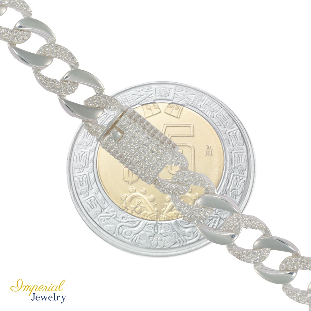Foto 4 | Pulsera Turca De Plata 925 Barbada Con Zirconia De 20 Cm