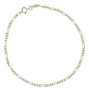 Foto 1 | Pulsera De Oro 14k Figaro Solida De 18.5 Cm Calibre 2mm