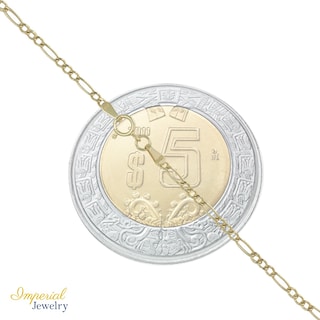 Foto 3 | Pulsera De Oro 14k Figaro Solida De 18.5 Cm Calibre 2mm