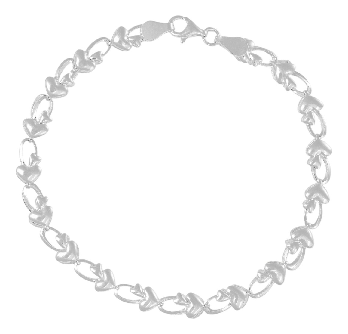 Foto 1 | Pulsera Plata 925 Armado A Mano De Corazon De 18cm De .9mm