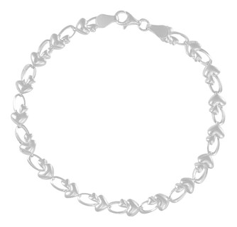 Foto 1 | Pulsera Plata 925 Armado A Mano De Corazon De 18cm De .9mm