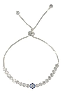 Foto 1 | Pulsera De Plata 925 De Ojo Turco Con Zirconia Blanca Y Azul