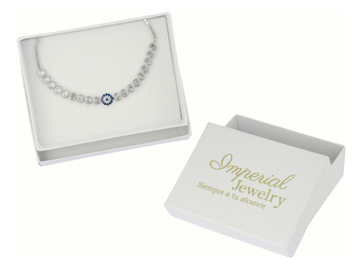 Foto 3 | Pulsera De Plata 925 De Ojo Turco Con Zirconia Blanca Y Azul