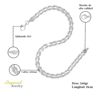 Foto 2 | Pulsera De Plata 925 Armado A Mano De Flor De 18 Cm De 2mm