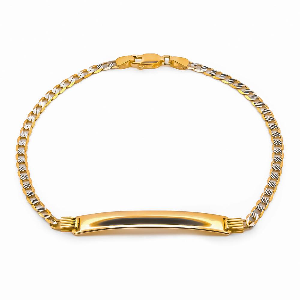 Foto 1 | Esclava Barbada Diamantada 21 Cm 3.5 Mm Oro Sólido 14k