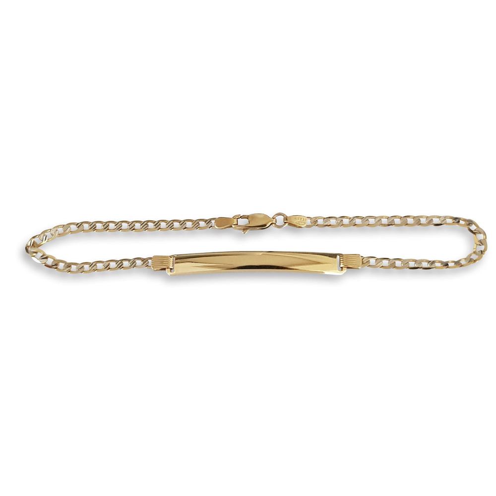 Foto 2 | Esclava Barbada Diamantada 21 Cm 3.5 Mm Oro Sólido 14k
