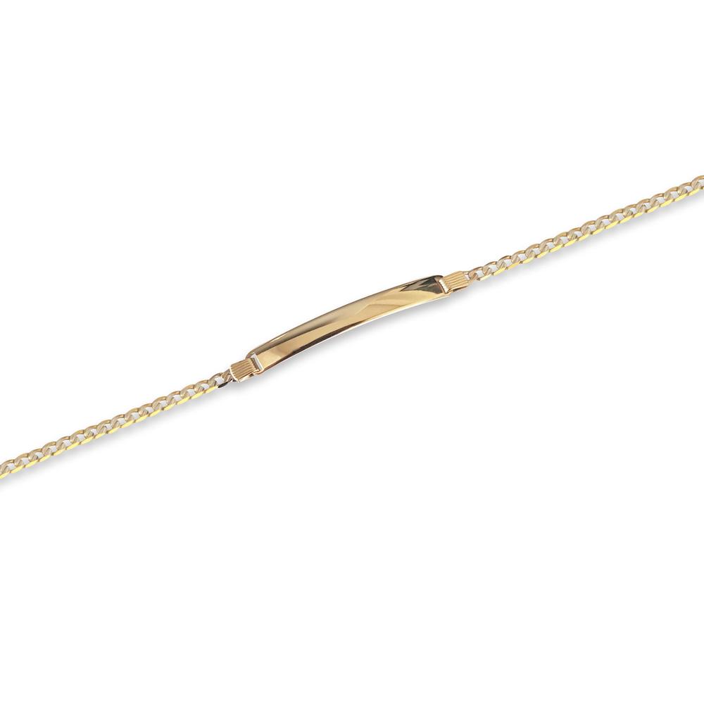 Foto 3 | Esclava Barbada Diamantada 21 Cm 3.5 Mm Oro Sólido 14k