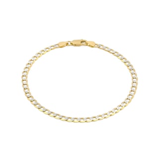 Foto 1 | Pulso Barbada Diamantada 3.5 Mm 18.5 Cm Oro Sólido 14k