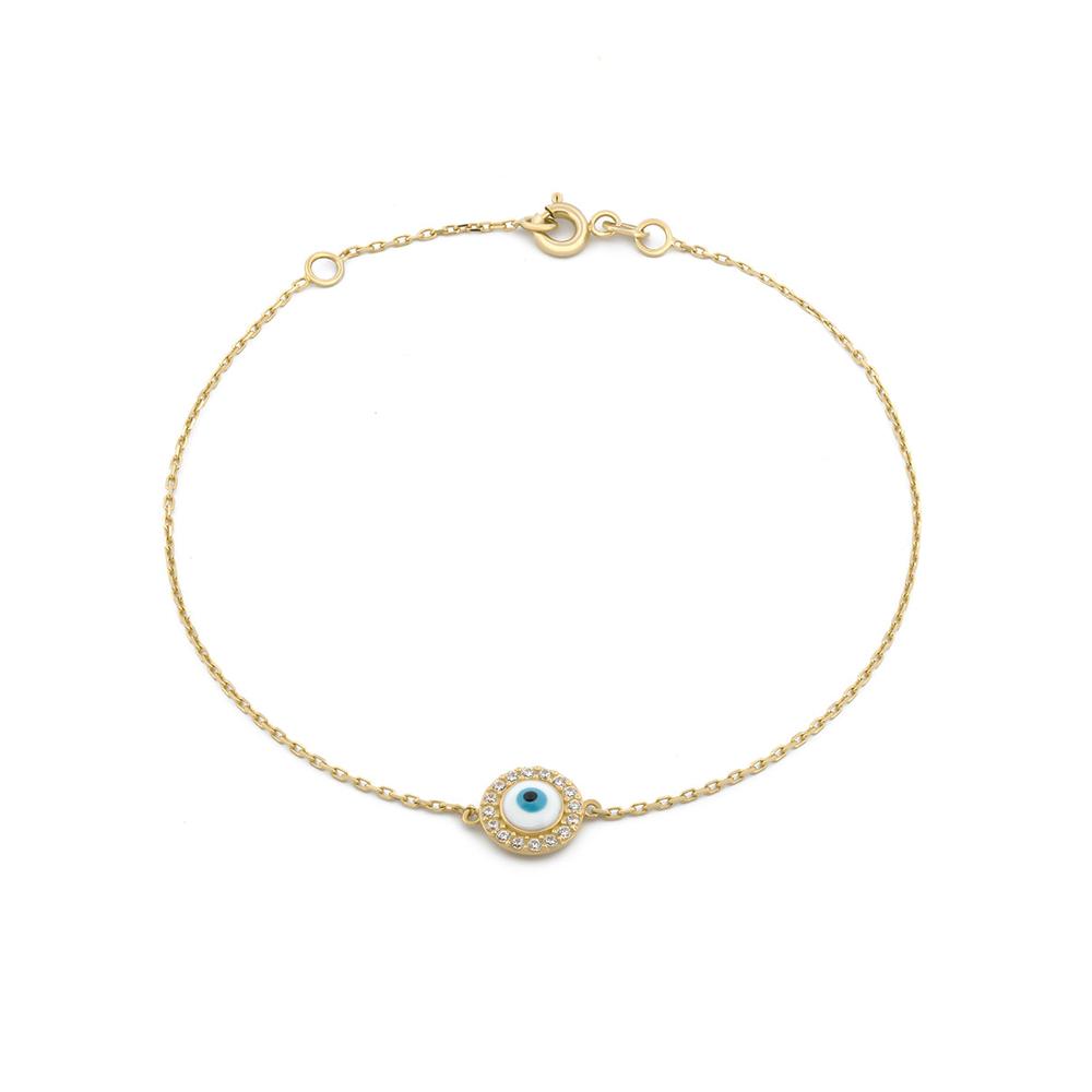 Foto 1 | Pulsera Ojito 8 Mm Oro Sólido 14k
