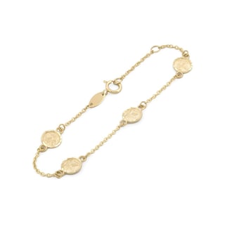 Foto 2 | Pulsera Querubines Oro Sólido 14k 13.5 Cm
