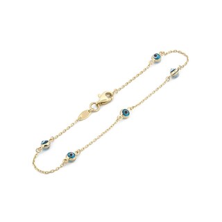 Foto 2 | Pulsera Ojitos Azul Fuerte Oro Solido 10k