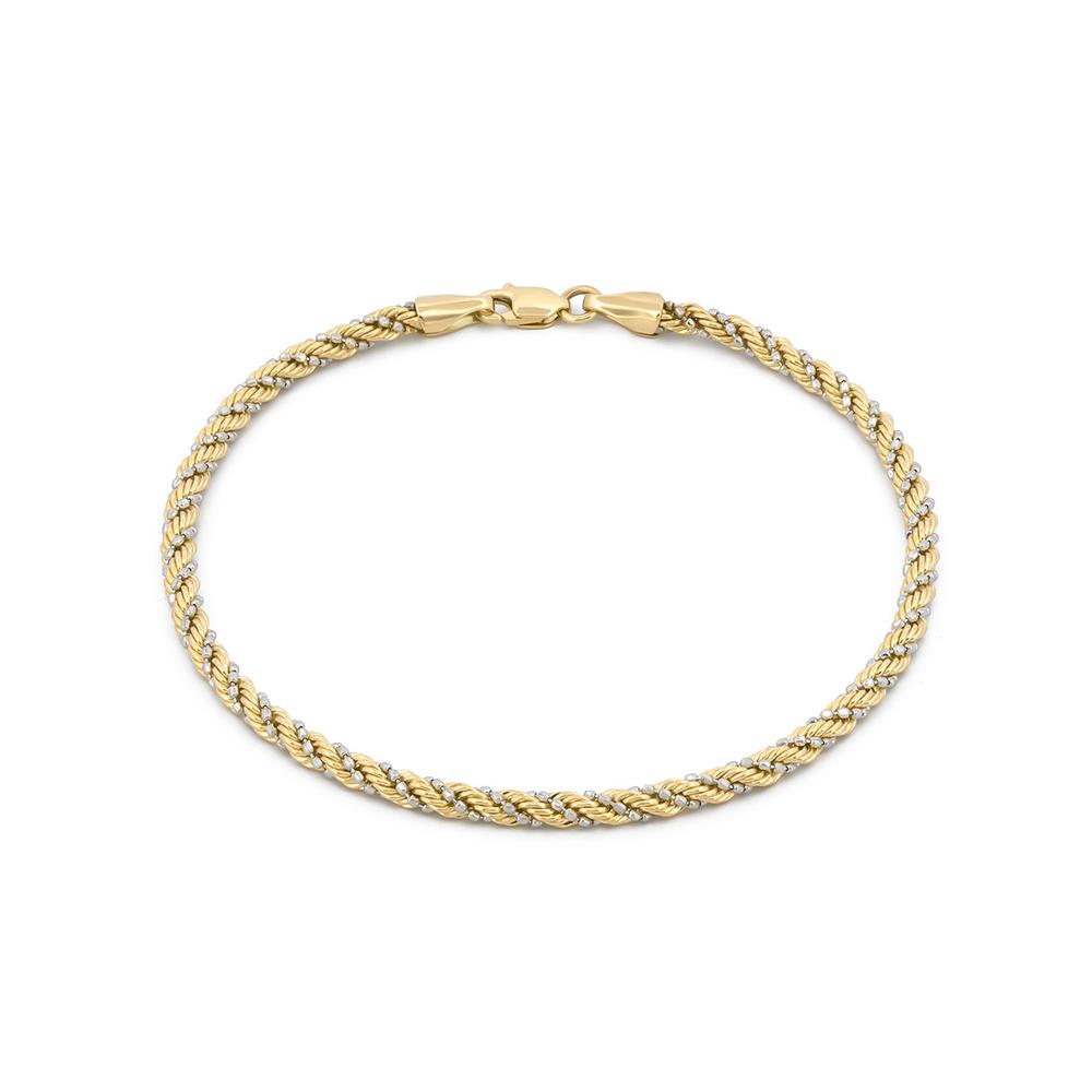 Foto 1 | Pulso Torzal Puntos 2 Mm 2 Oros Sólido 14k