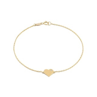 Foto 1 | Pulsera Corazón Con Zirconia Oro Sólido 10k
