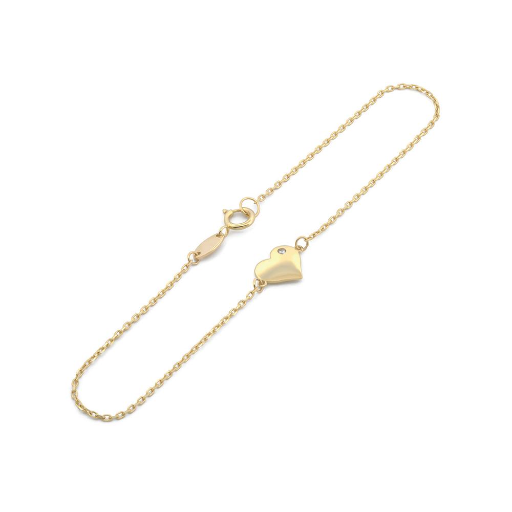Foto 2 | Pulsera Corazón Con Zirconia Oro Sólido 10k