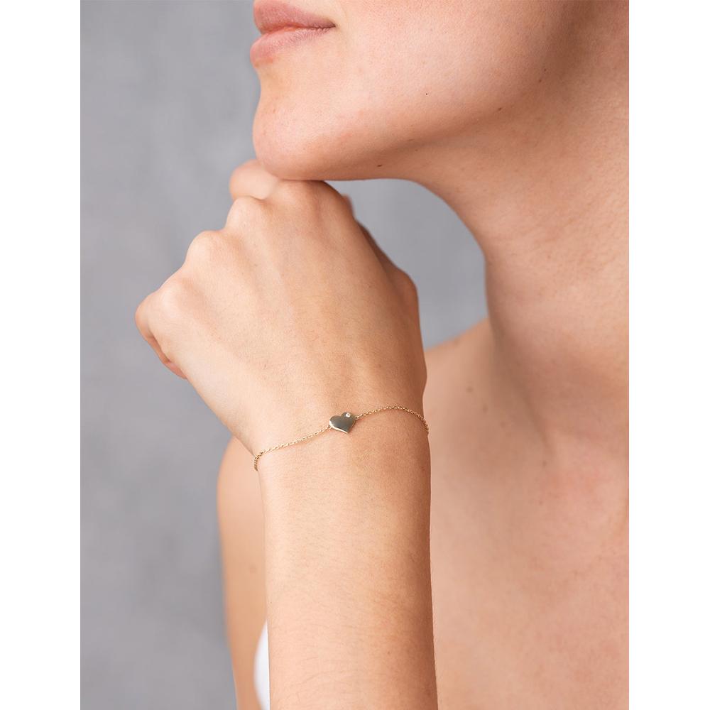 Foto 4 | Pulsera Corazón Con Zirconia Oro Sólido 10k