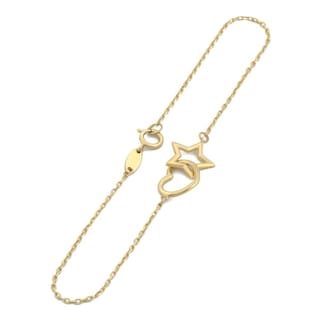 Foto 2 | Pulsera Para Dama Estrella Y Corazón Enlazados Oro Sólido 10k